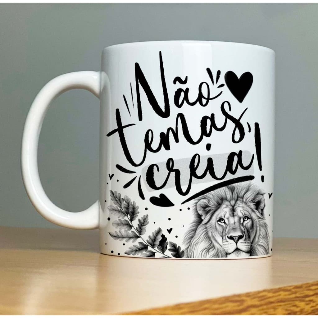 Caneca personalizada cerâmica - Religiosa - Frases - Paz - Arte preta e branca - Presente