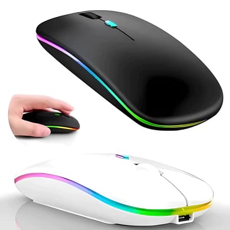 Mouse Bluetooth Sem Fio Dual Recarregável RGB LEY-181 Lehmox 2.4Ghz + Bt 5.2