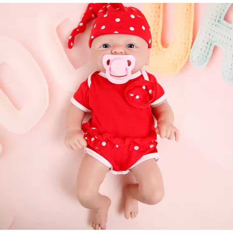 Boneca Reborn Menina Silicone Sólido Realista menina olho aberto