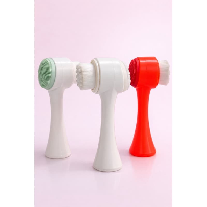 Escova de Limpeza Facial 2 em 1 – Limpeza Profunda e Esfoliação Aparelho massageador cerdas macias dupla face cravos