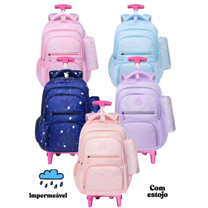 "Mochila com Rodinhas e estojo"
