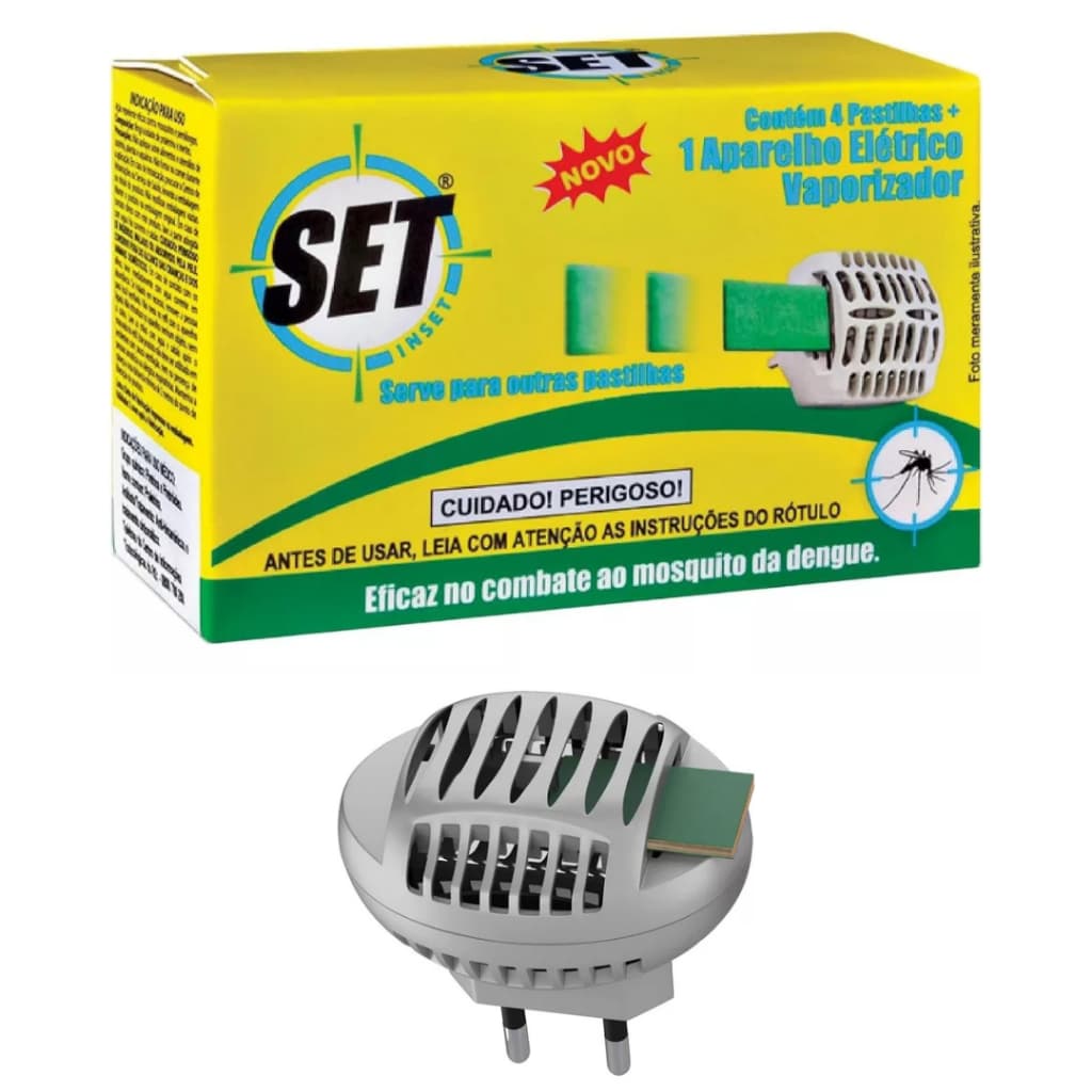 Repelente Aparelho Elétrico Set Inset + 4 Pastilhas