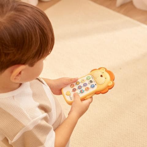 Telefone Infantil Bilíngue Leão Buba – Brinquedo Educativo com Sons e Frases