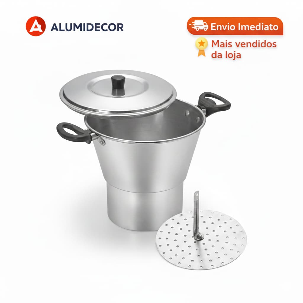 Cuscuzeiro Alumínio Polido Alumidecor Individual Reforçado Envio Imediato