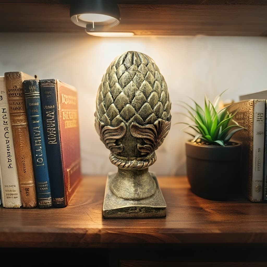 Pinheiro Decorativo Dourado Envelhecido Escultura Decorativa Dourado