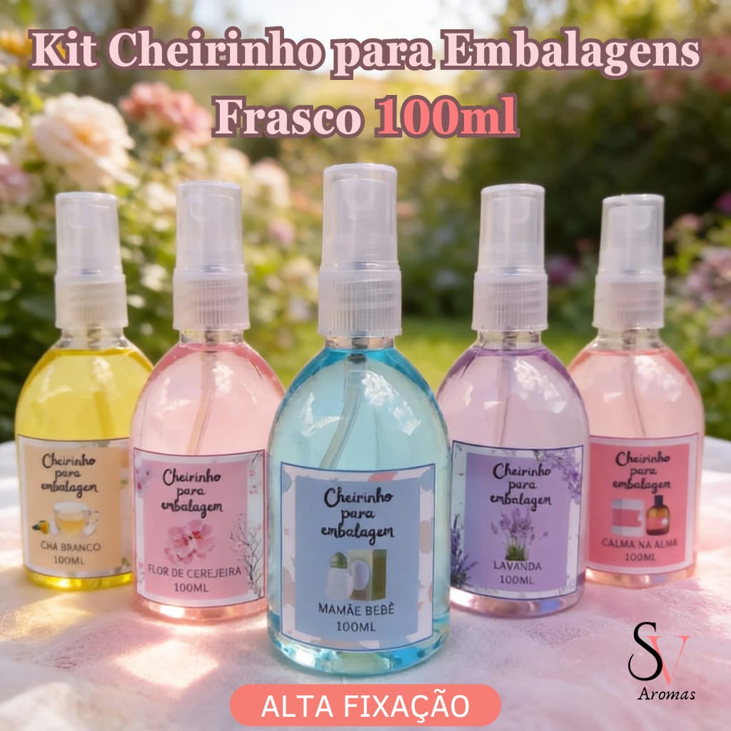 Cheirinho 100ml para Embalagem, kit 3,2,1, Papel, Loja, Caixa, Ecommerce, Perfume de Encomenda,aroma