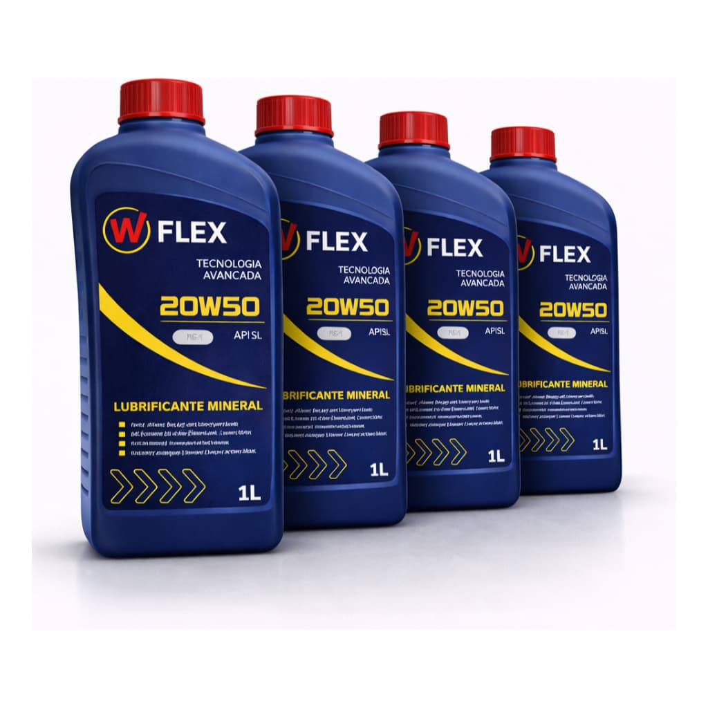 Kit Troca 4 Óleos Motor Carro 20w50 Sl 1l W-flex