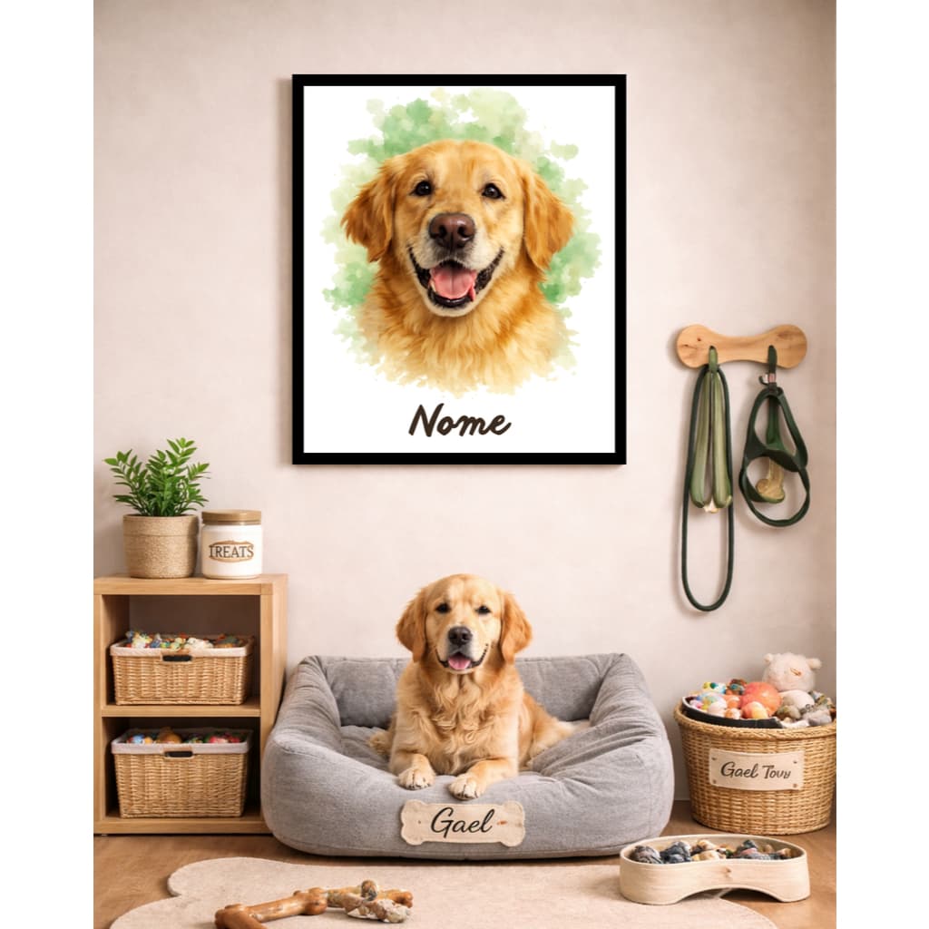 Quadro Decorativo Pet Personalizado com Nome e Foto | Arte Digital Exclusiva