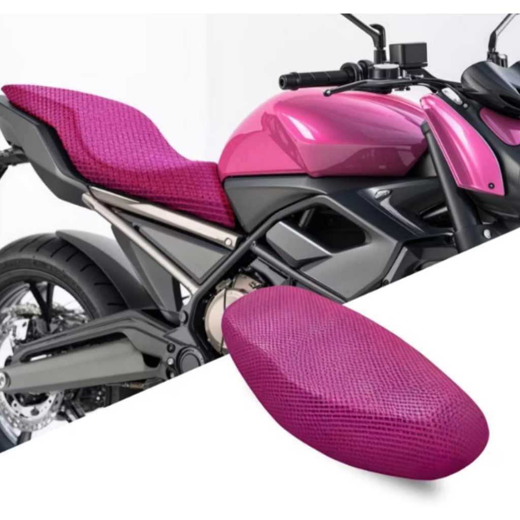 Capa Térmica Impermeável Rosa e Preta Protetora para banco de moto Bros Titan Fan - Tecido Confort