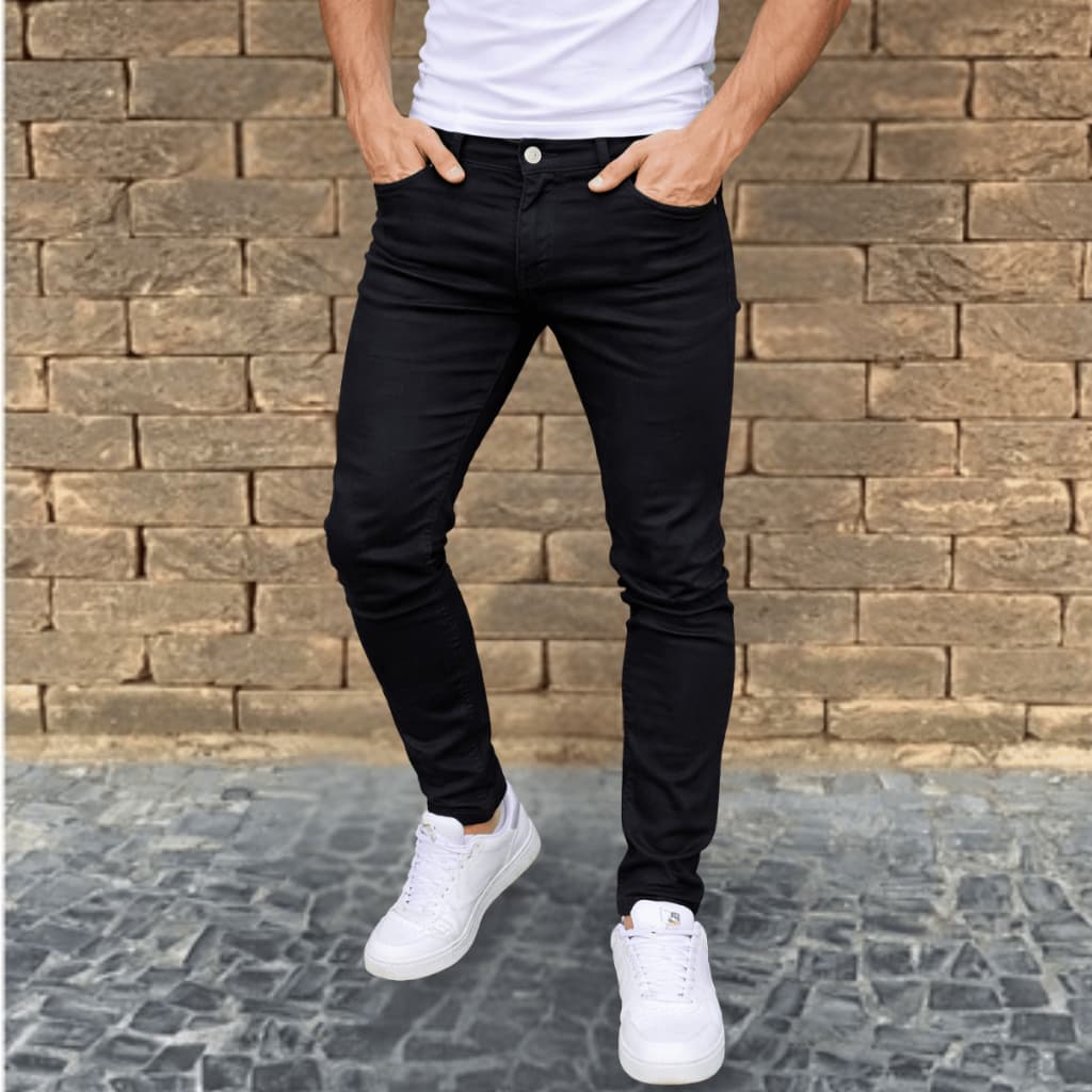 Calça Skinny Jeans Preto Masculina Com Lycra Premium (36ao46)