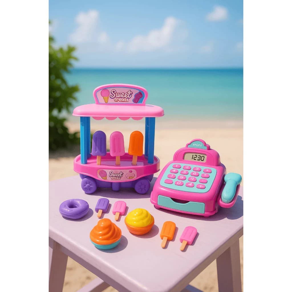 Kit Caixa Registradora Infantil Sorveteira Brinquedo Interativo Educativo Criancas