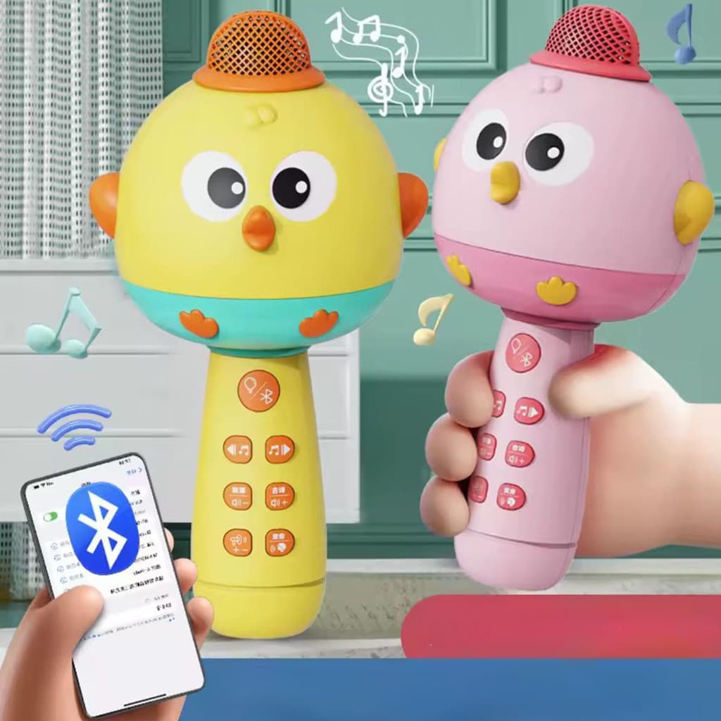 Microfone Infantil Bluetooth com Luzes e Música Conta Histórias Brinquedo Educativo
