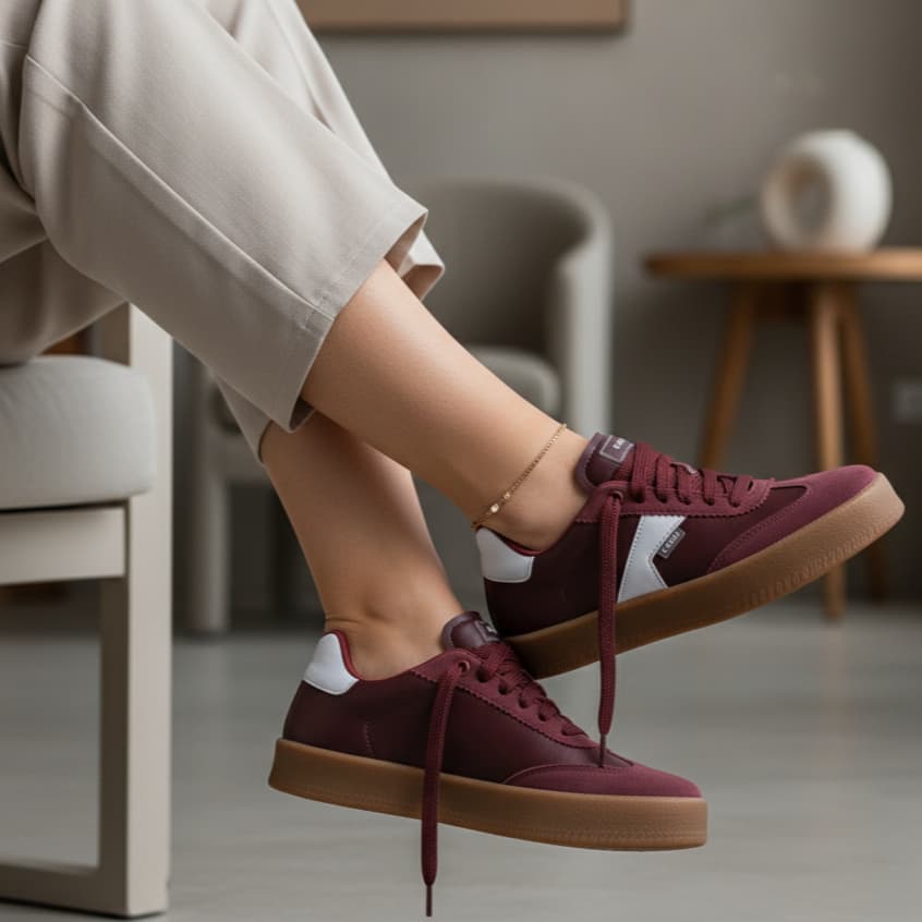 Tênis Feminino Casual Sola Baixa Palmilha Gel Confortável Vintage Dia Dia Estiloso Urbano Moda Retrô