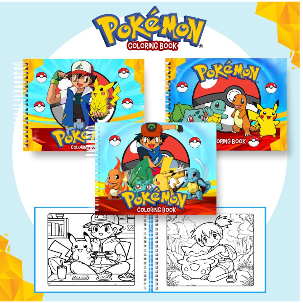 Livro de Colorir Pokémon – A5 – 50 Desenhos
