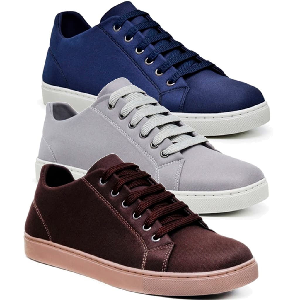 Kit 3 pares Tênis Masculino Casual Leve Confortável Ideal Para Uso Diário, Faculdade, Trabalho