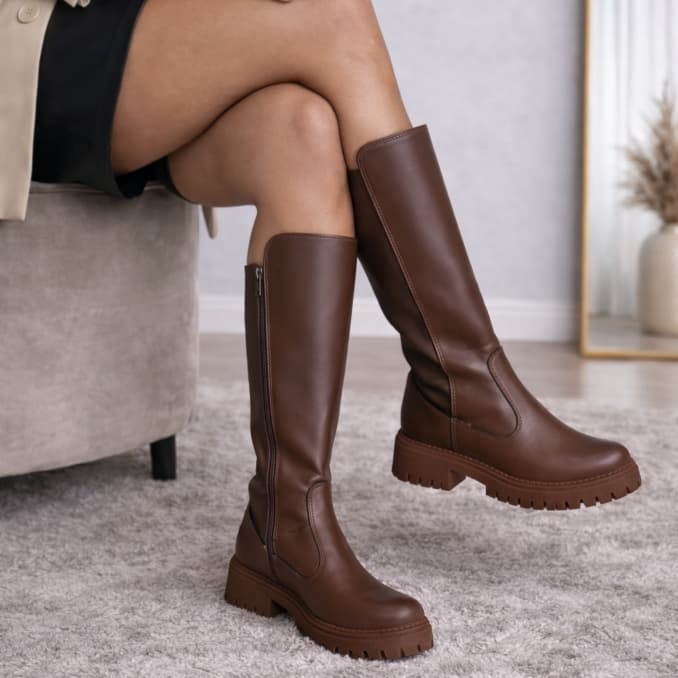 Bota Montaria Feminina Over Cano Longo Até o Joelho Elastico Ziper Tratotado