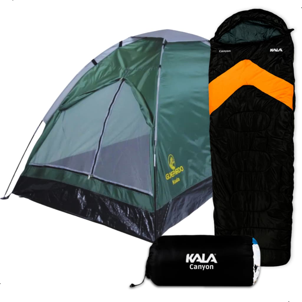 Barraca Iglu 2 Pessoas com Saco De Dormir Kit Camping Trilha Leve