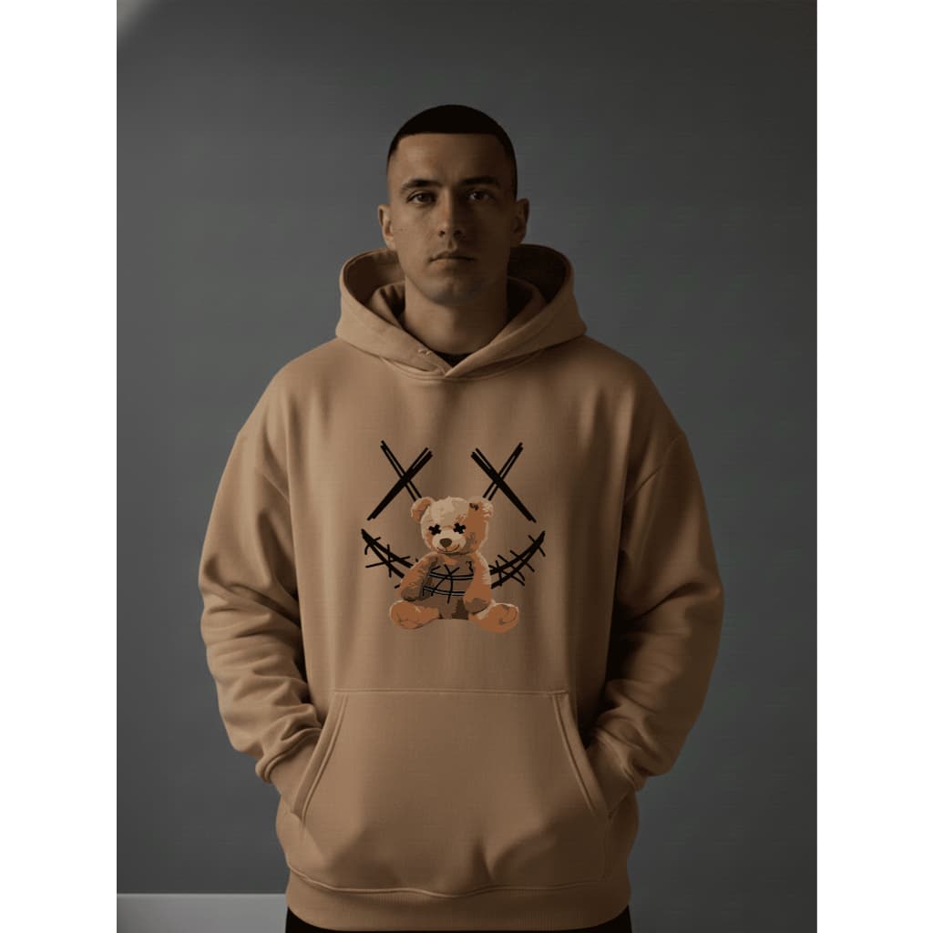 Moletom Com Capuz Masculino Premium Flanelado Blusa De Frio Casual Urso Ursinho Arame