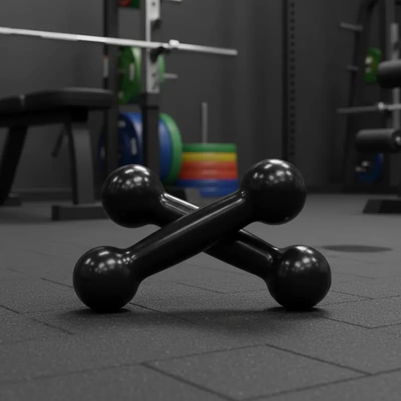 Par Halter 8kg Bola Emborrachado Dumbbell Preto