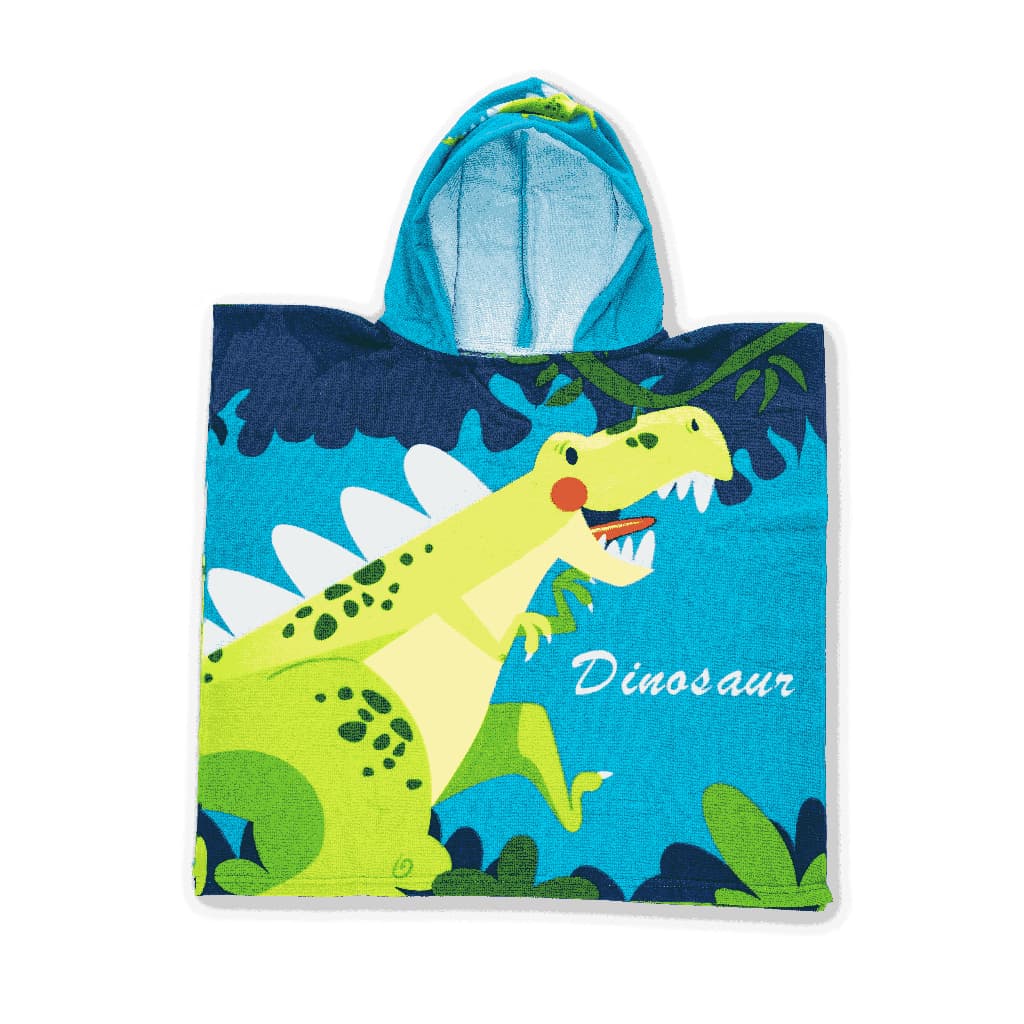 Toalha Poncho Roupão Infantil Divertida Estampada Com Capuz Sereia Dragão Menino Menina Banho Piscina Viagem Praia
