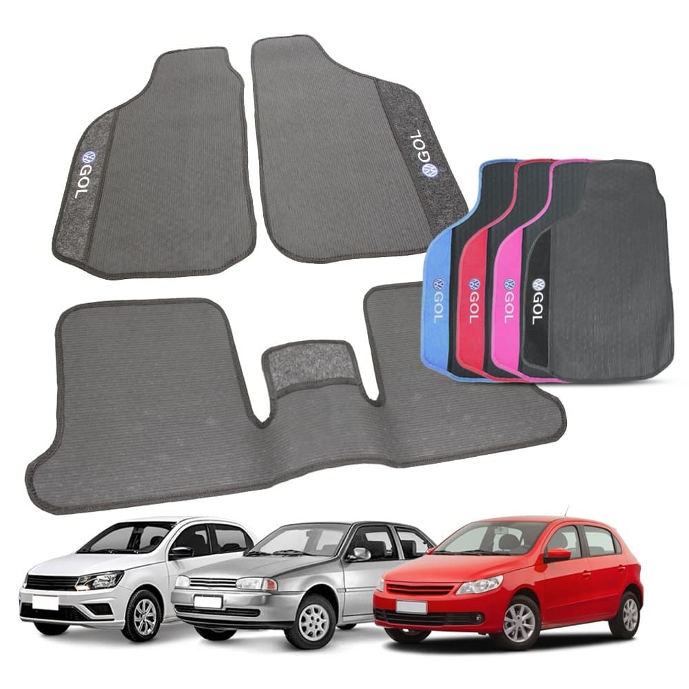 Jogo Tapete personalizado PVC Automotivo Universal 3 peças Volkswagen gol g1 g2 g3 g4 g5 g6 g7