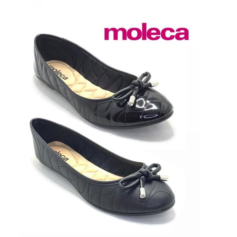 Sapatilha Feminina Moleca 5027.1482 Verniz e Napa Conforto Leve Casual Dia a Dia Moderna