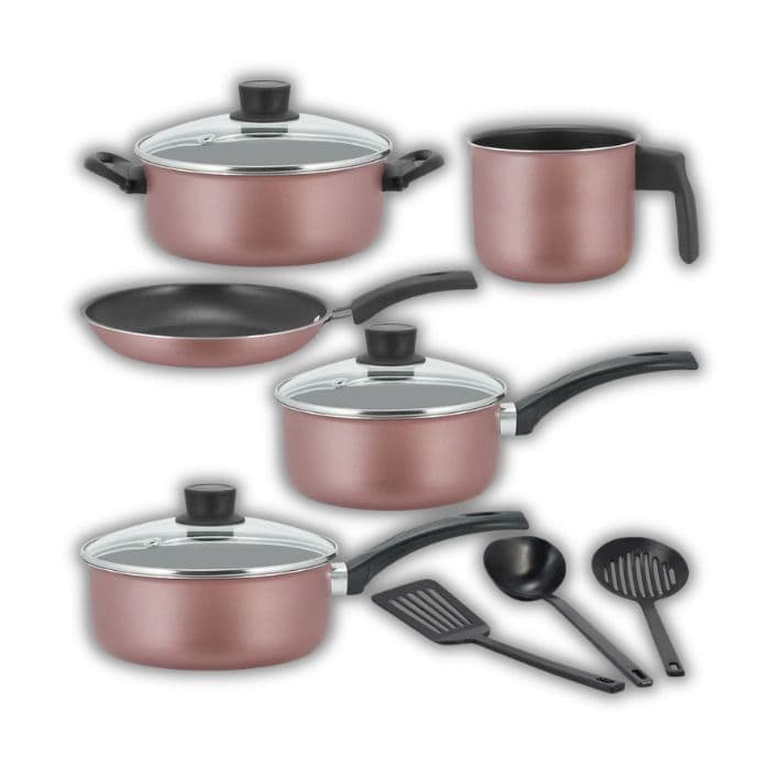 Conjunto De Panelas Caçarolas 8 Pçs Teflon Tampas De Vidro Tampa Vidro