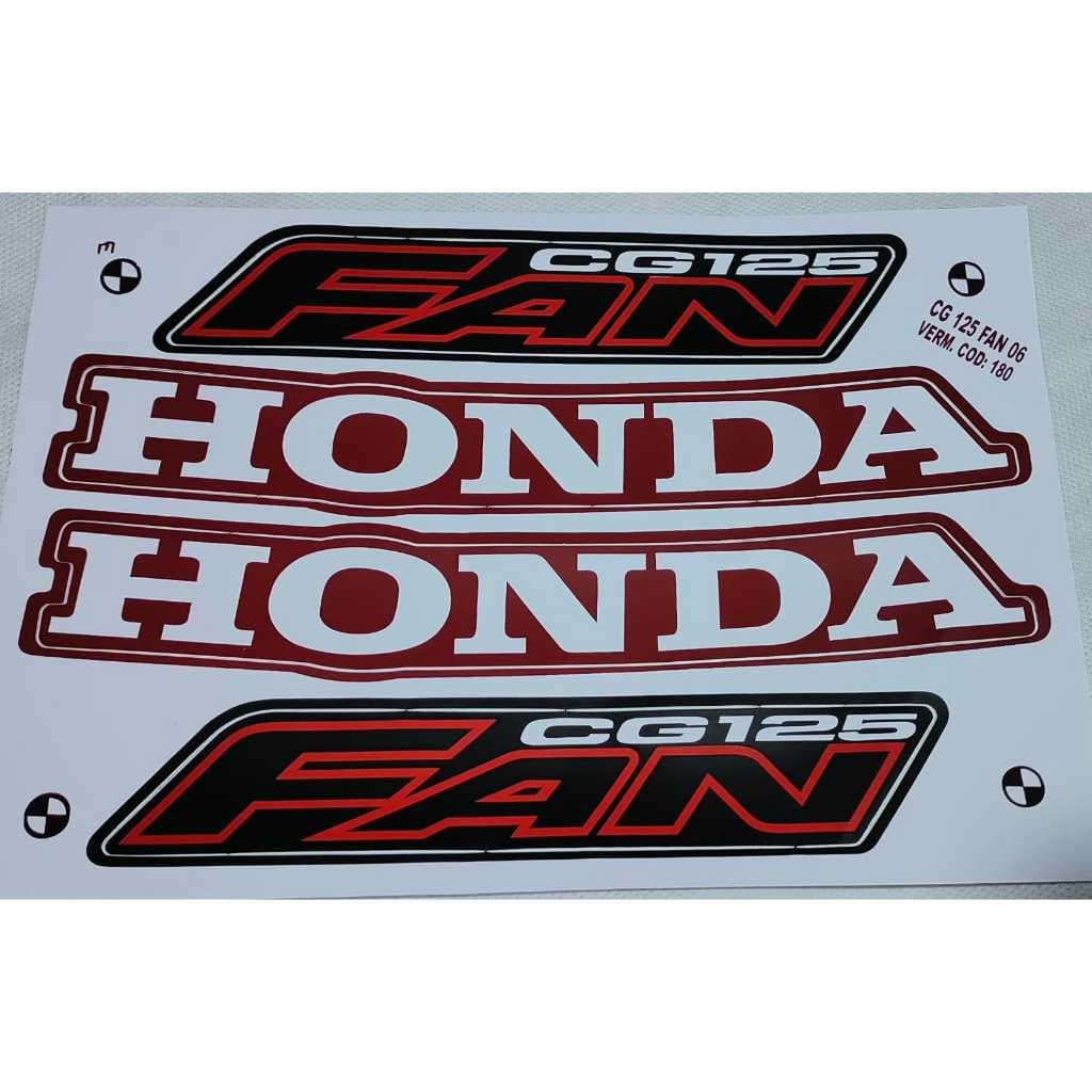 Kit Faixa Adesivo Fan Cg 125 Vermelha 2006
