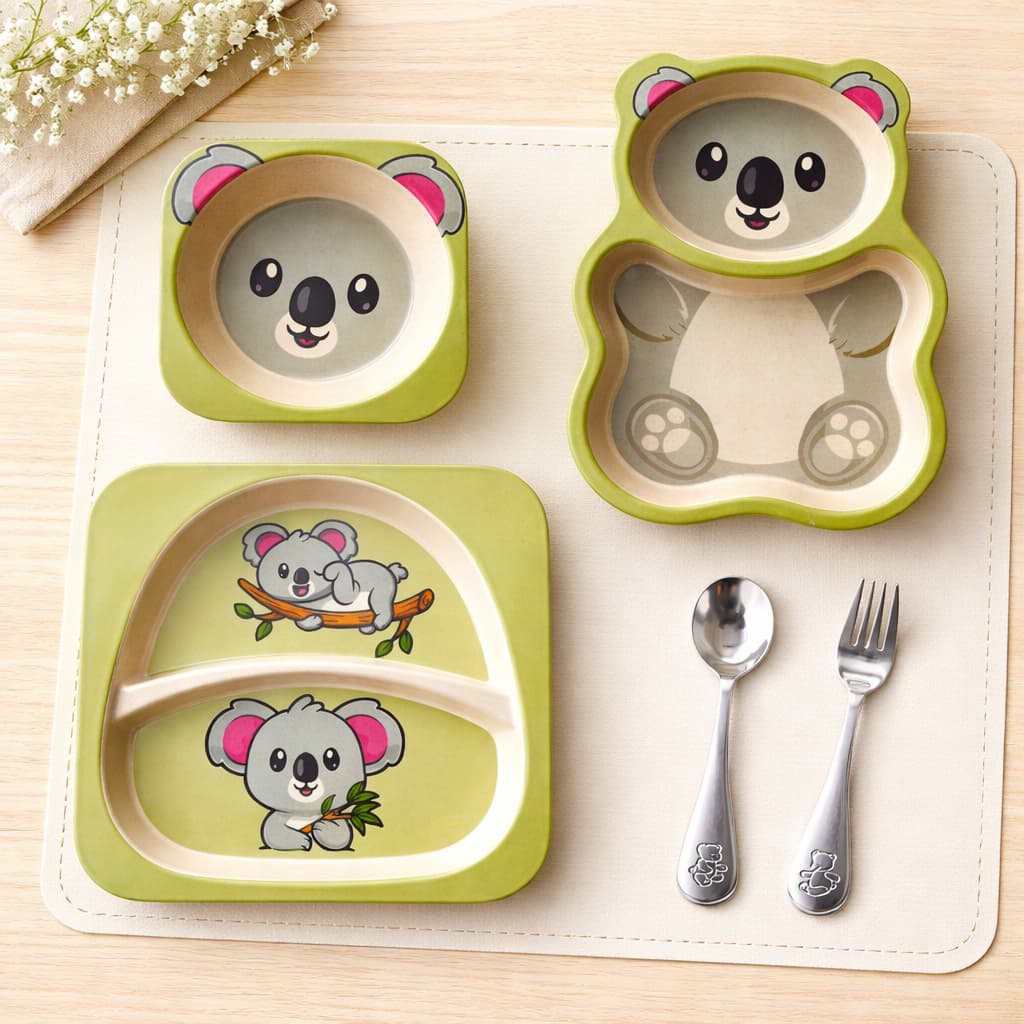 Kit Refeição Infantil Prato Infantil com Divisória Kit Alimentação Infantil