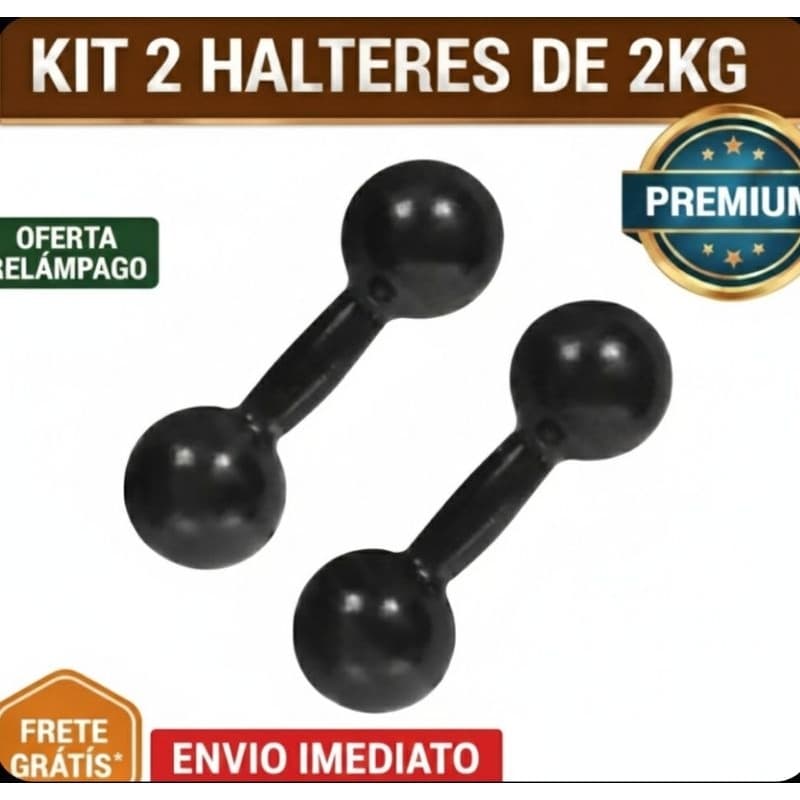 Par Halter 2 kg Emborrachado(2×2kg) Academia fisioterapia Pronta Entrega Envio Imediato.