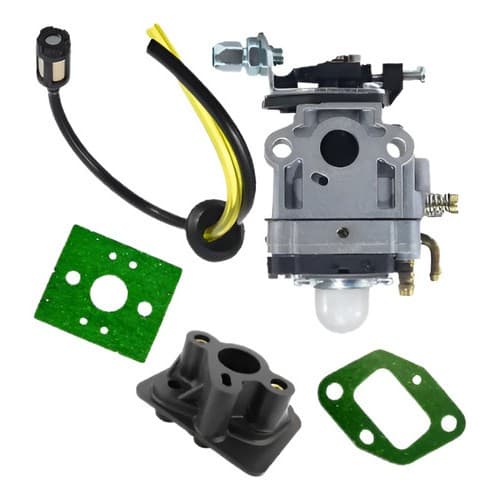 Kit Carburador Roçadeira + Juntas + Flange + Kit Passador de Mangueiras Com Filtro de Gasolina 43/52cc