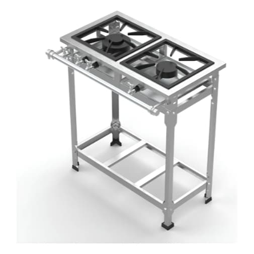 Fogão Industrial Aço Inox 430 Baixa Pressão 2 Bocas