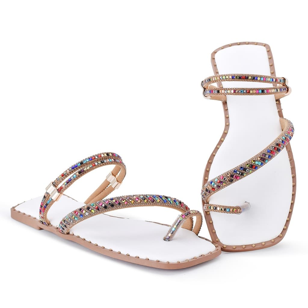 Sandália Feminina Strass Brilho Conforto Elegante Vintage Retro Contemporânea Novidade Verao