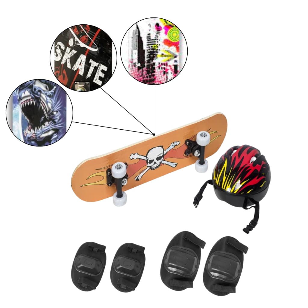 Skate Infantil Radical Semi Profissinonal Kit Proteção Menino Menina Iniciante 70 cm
