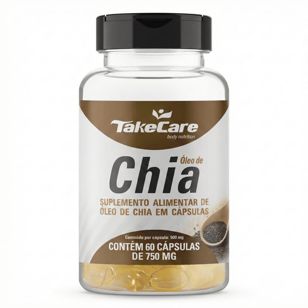 Óleo de Chia Take Care 60 Cápsulas - Suplemento Natural Fonte de Ômega 3