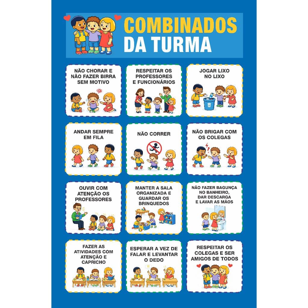 Banner Combinados da Turma Escolar Pedagógico