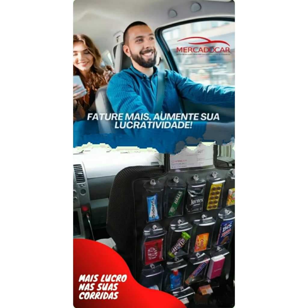 Expositor Mercadocar Display para venda de Produtos no Uber, 99, Taxi Fature Mais!
