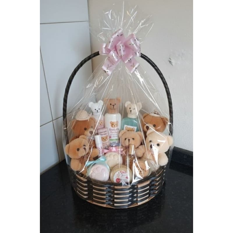 kit com 6 cestas madeira sintética de 25 cm para café da amanhã e decorações..