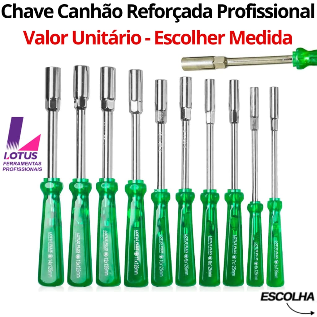 Chave Canhão Reforçada Profissional Cromo Vanadium Lotus - Escolha Sua Medida - Valor Unitário
