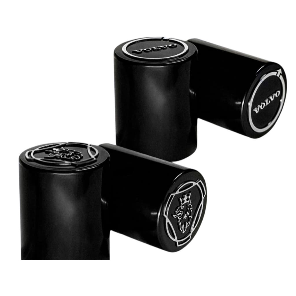 20 Capa Porca Roda Boliviana Black com Logo Preta Caminhão 32/33mm Ônibus Acessorios