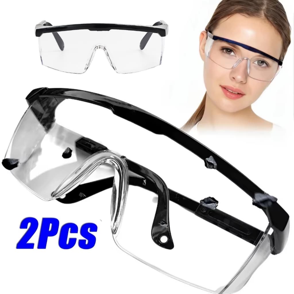 kit 2 Óculos De Proteção Frontal e lateral Epi segurança transparente Laboratórios Obras Indústrias