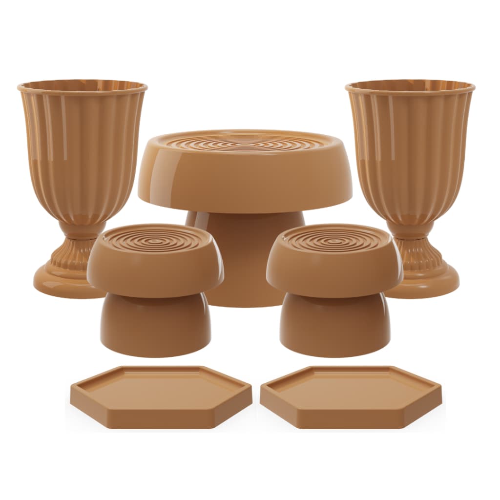 Kit Aniversário 7 Peças Vaso Grego Decoração Casamento Festas