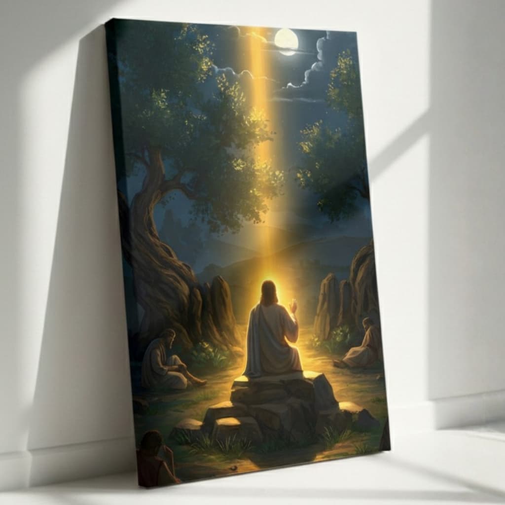 Quadro Decorativo Deus Jesus Cristo Horto Das Oliveiras Apóstolos Pedro Tiago João Religioso sala quarto 1 peça