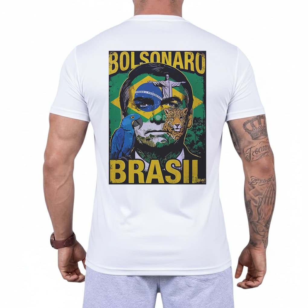Camiseta Masculina Premium 100% Algodão Estilosa Confortável Moderna Bolsonaro Brasil Entrega Imediata