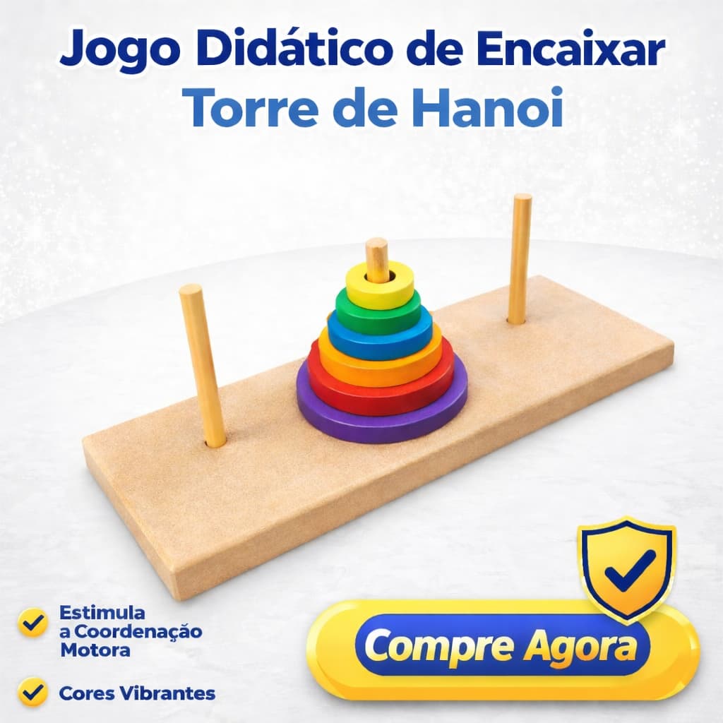 TORRE DE HANOI Brinquedo educativo Brinquedo pedagogico Montessori