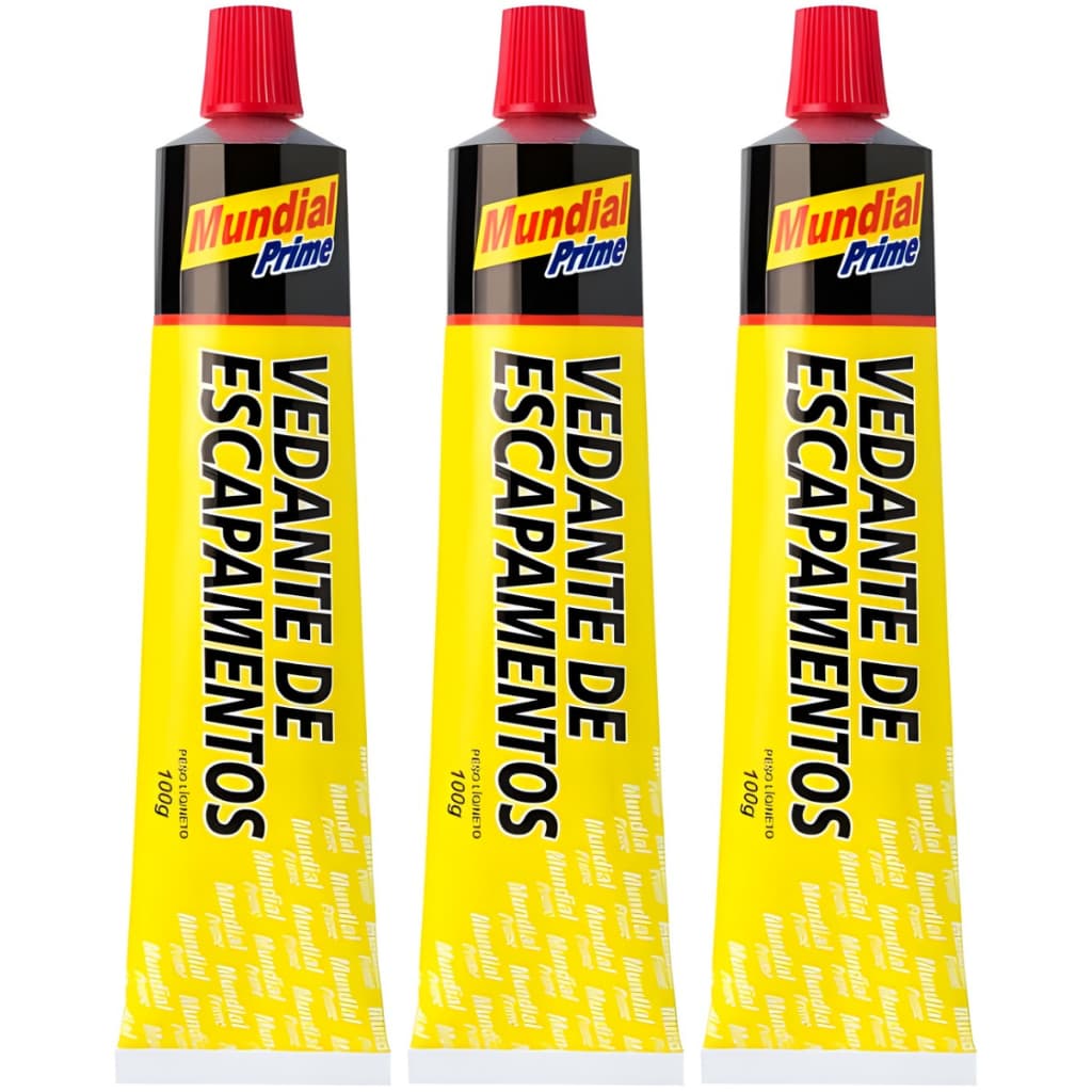 3 Adesivos Cola Veda Escapamentos 100g Moto Carro Caminhão