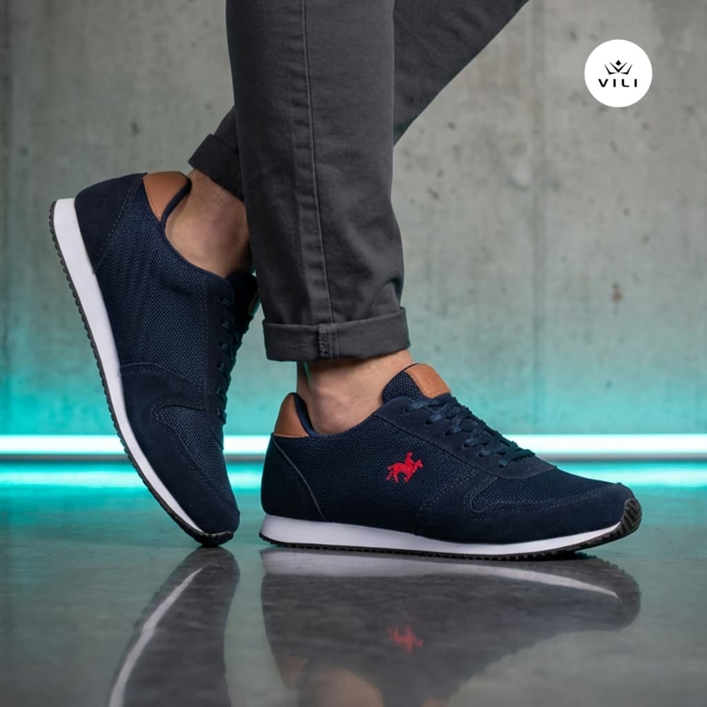Tênis Masculino Polo Vili Turim Casual Confortável Marinho