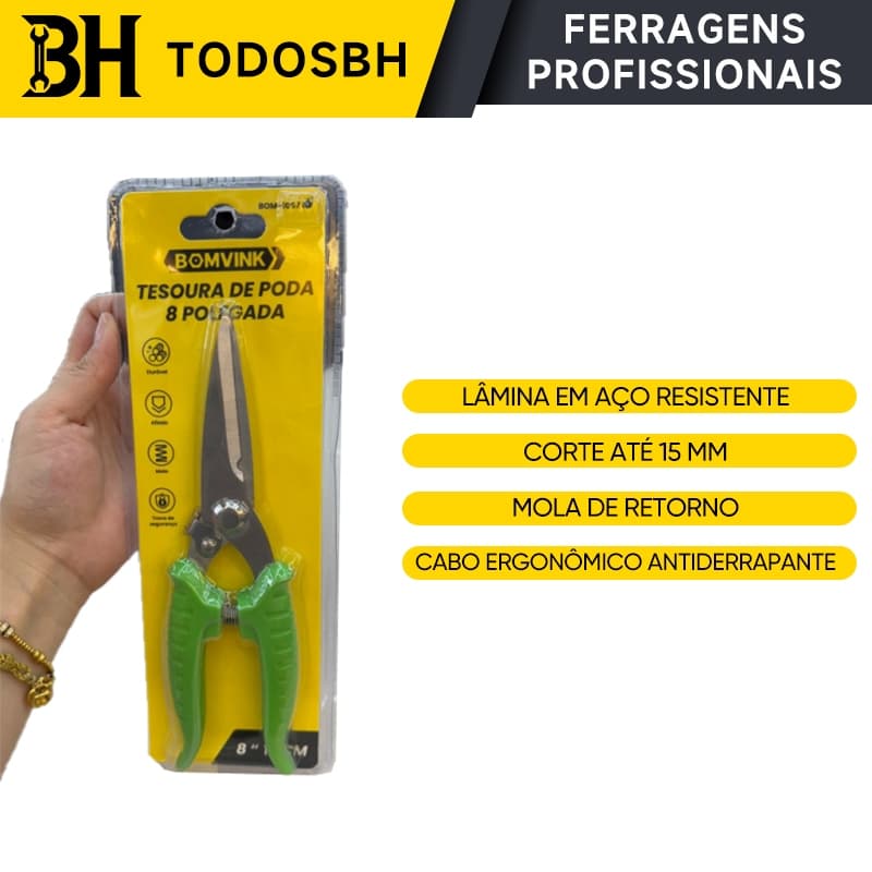 Tesoura Alicate De Poda Para Jardinagem Galhos Folhas Planta Tesoura de Poda 8 Polegadas Profissional para Jardim