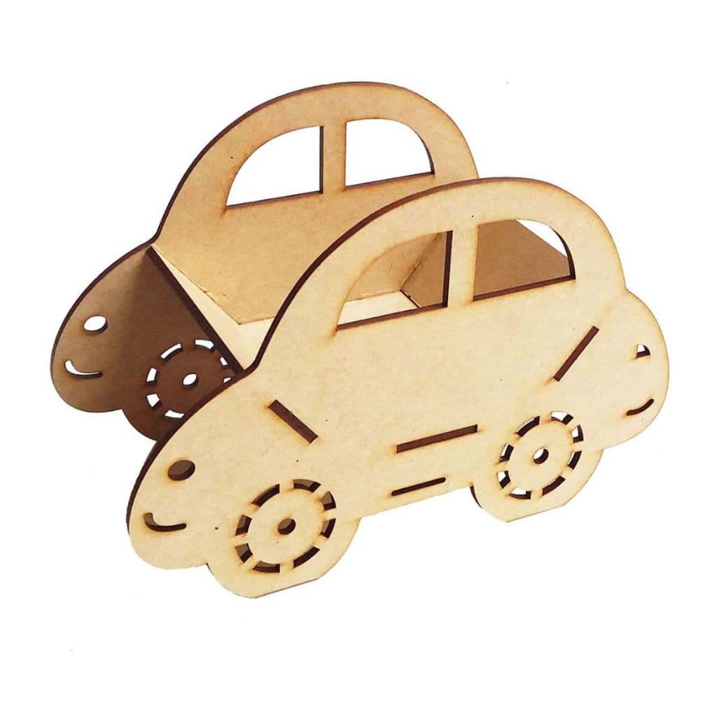 Kit 5 cestinha centro mesa festa Cachepot Fusca Fusquinha 20 cm mdf cru Festa Carros porta doce