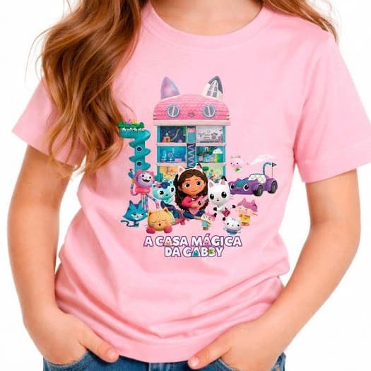 Camiseta camisa blusa Infantil Casa mágica da Gabby 100% Algodão